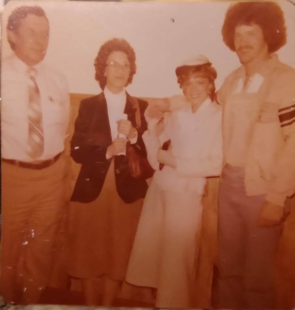 Throw Back Thursday....Found this pic, that I'd never seen before, on my brother, Mike's, coffee table. A lot going on here! My Senior year, '80/'81. My dad, mom, and Mike had come to see me rock (haha) the role of Mrs. Chu