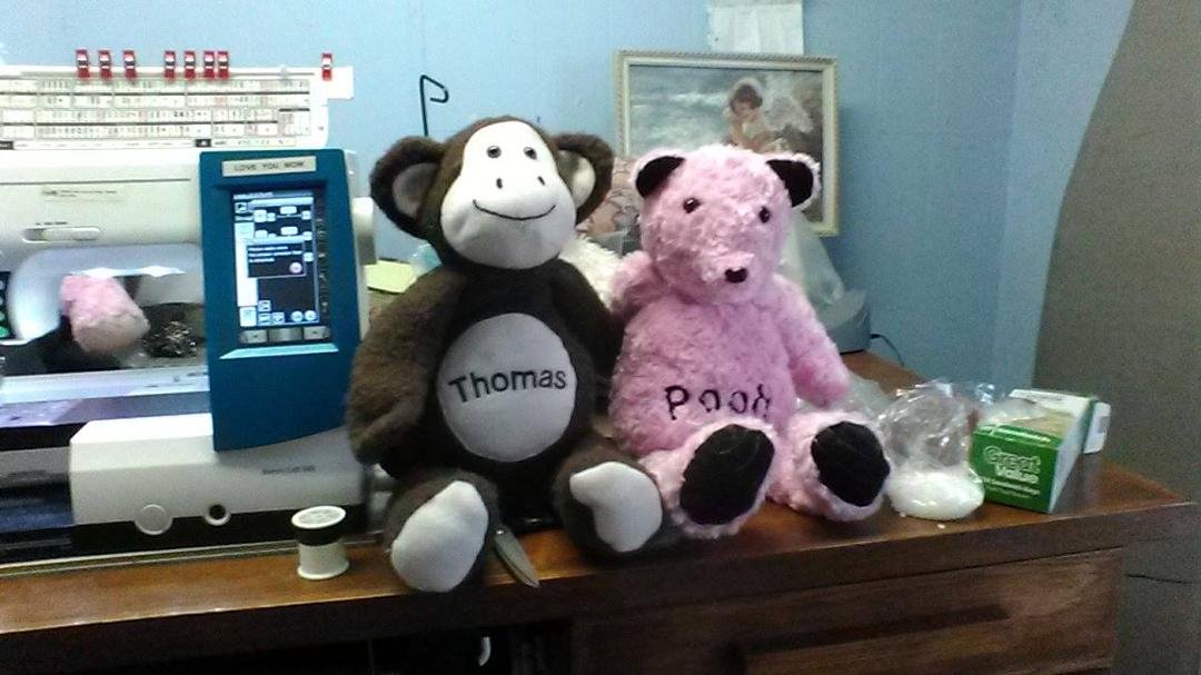 This monkey and bear are going to thier home for
Easter
