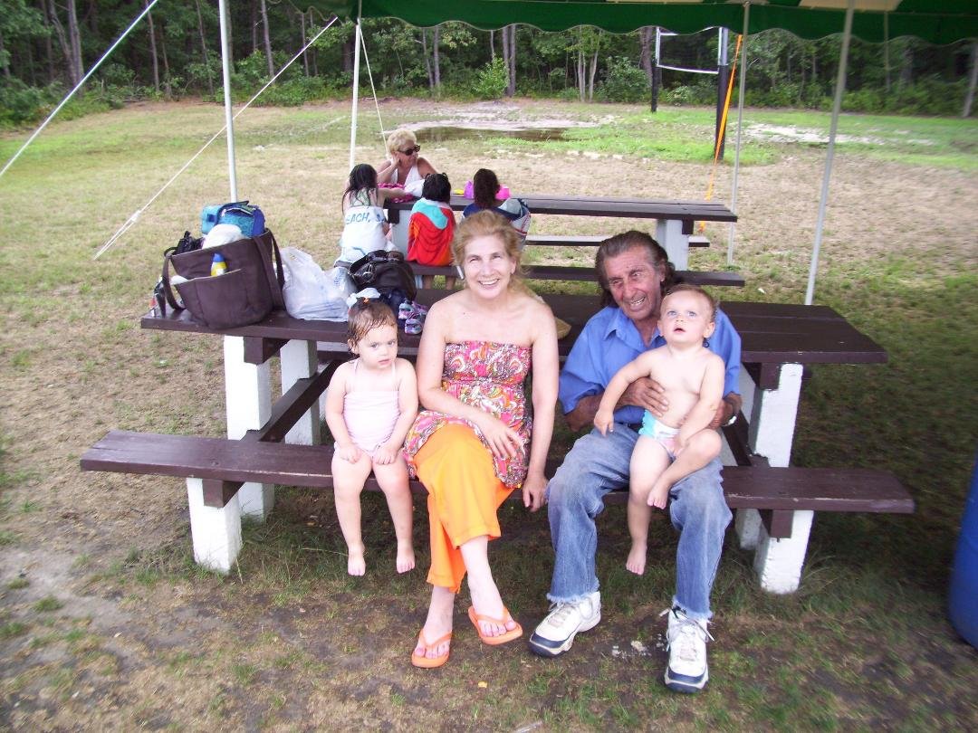 Popop with cousin Denise and kids