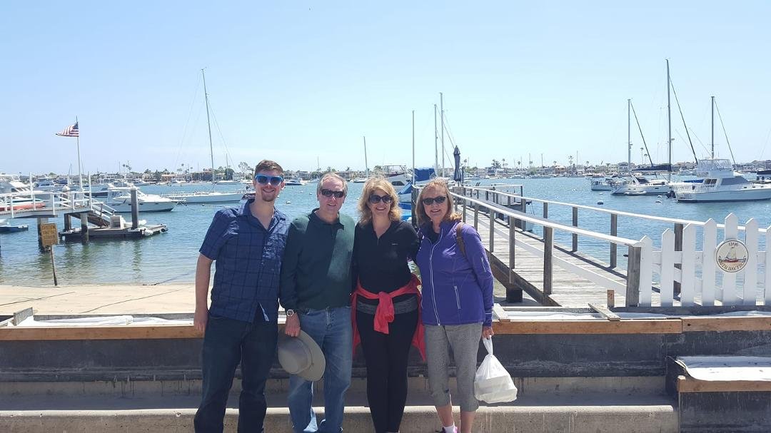 Brunch at Wilmas on Balboa Island with Hugh' s cousin from D.C., Barb Keller. Last time we were all together must have been at least 30 years ago at the Chewning beach house in Gulf Shores, AL!