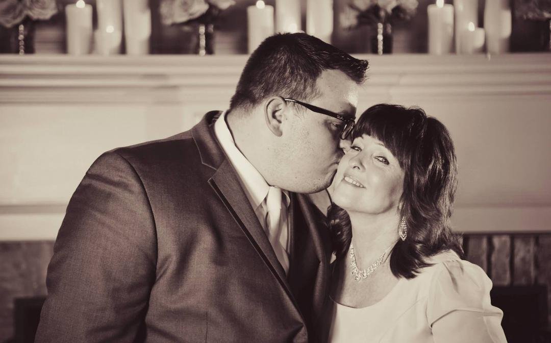 Mom with Jerett on his and Rebecca's Wedding Day!