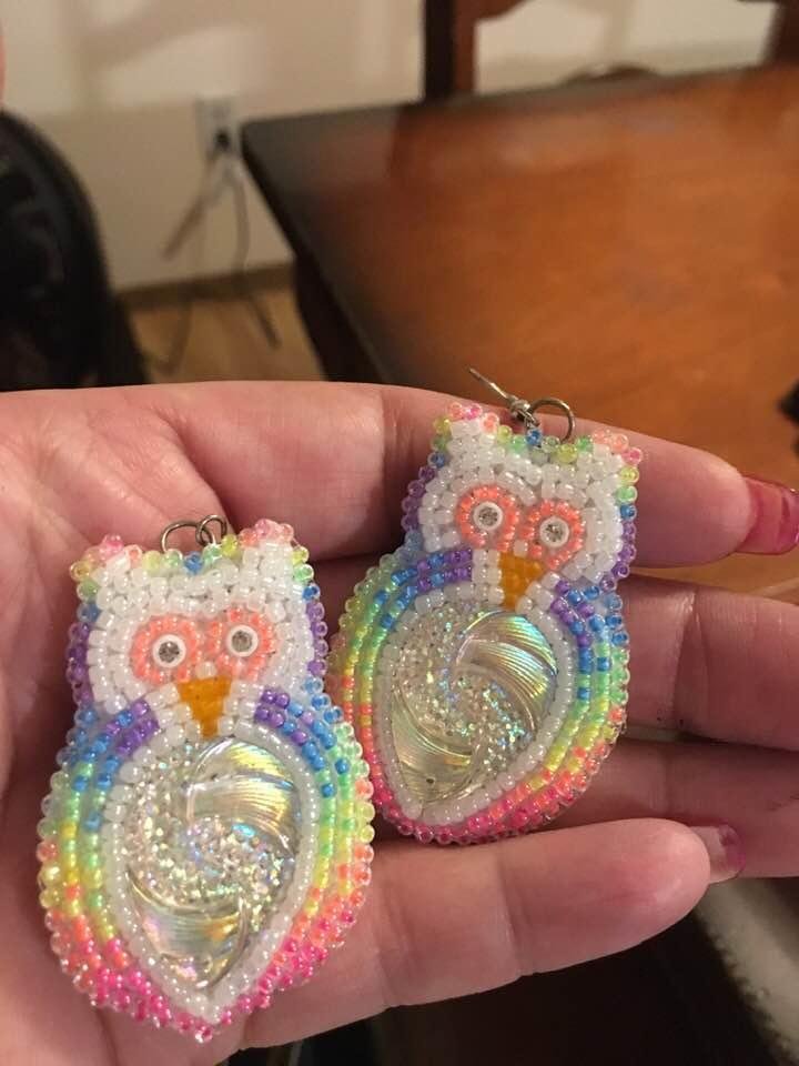 I receive these earrings in mail yesterday . I wore these beauties today . Thank you Keri John