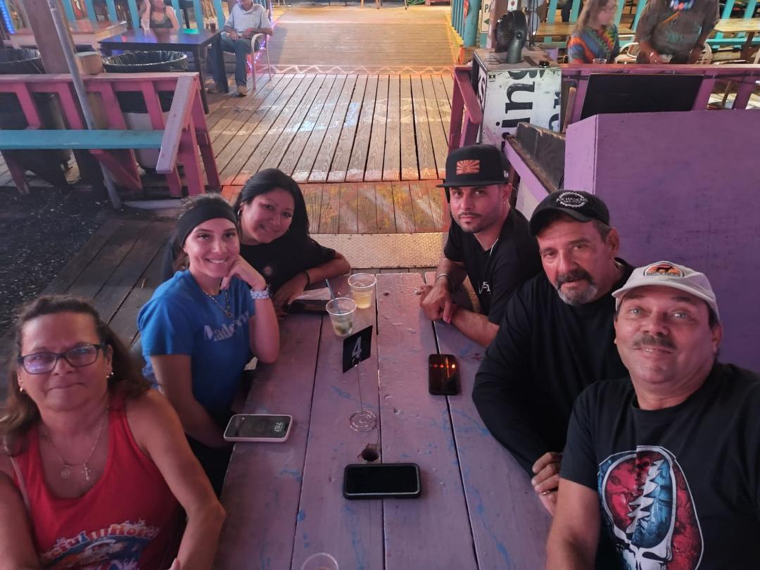 Brother and niece and son and family having a night out