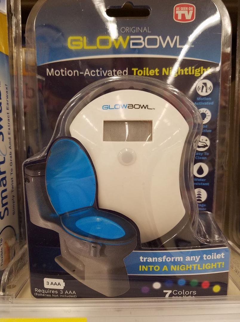 I have not seen this commercial...who needs toilet nightlight?!    #forreal #omg #glowbowl