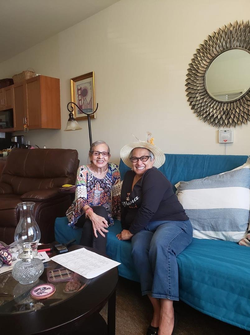 Visiting  My wonderful mom at her new place with my wonderful wife
