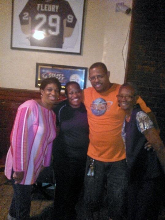 Me, Tracey Patterson, Mom, and Eugene. At a bar in Pittsburgh