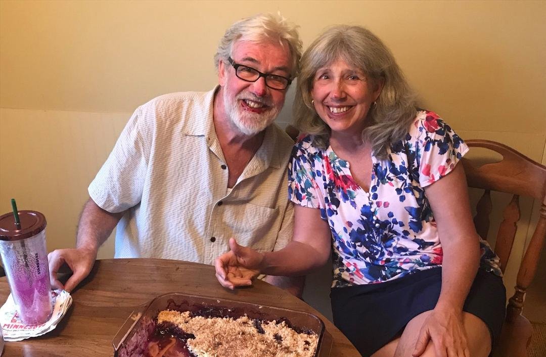 Kate and I made blueberry cobbler!