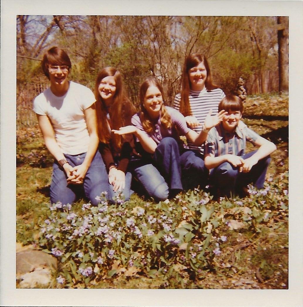 It's throw back Thursday. This one from the 70's. Myself, Cousin Sue, my sister Roberta, cousin's Sally and Brian!
