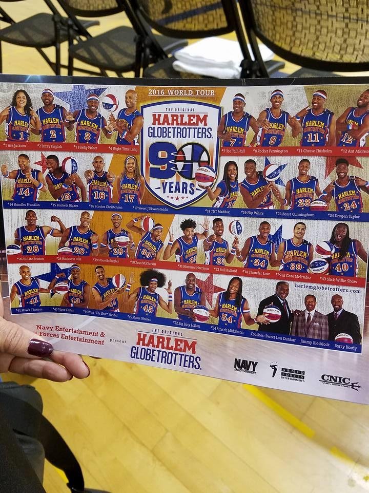 Watching the Harlem Globetrotters with the family