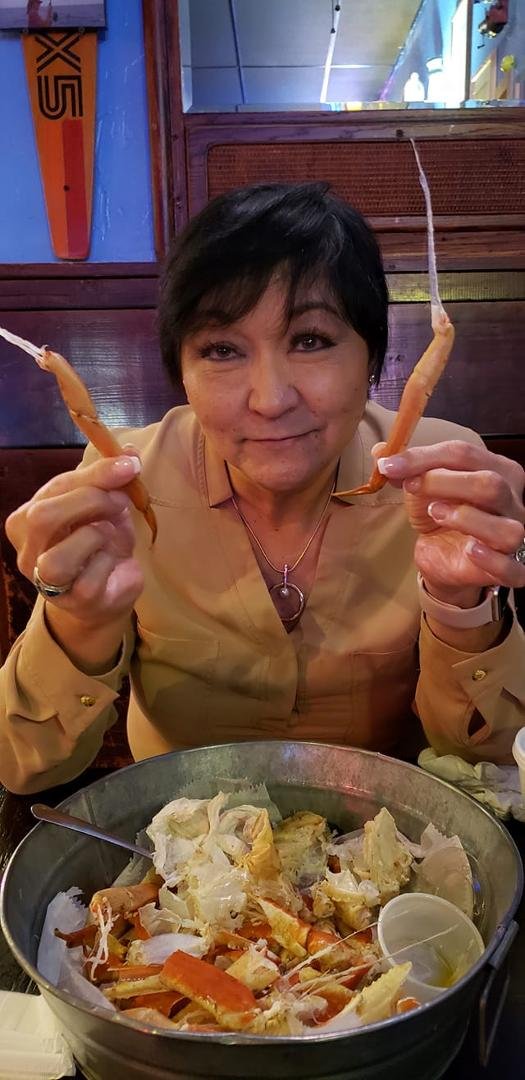 My wife involved in her favorite activity