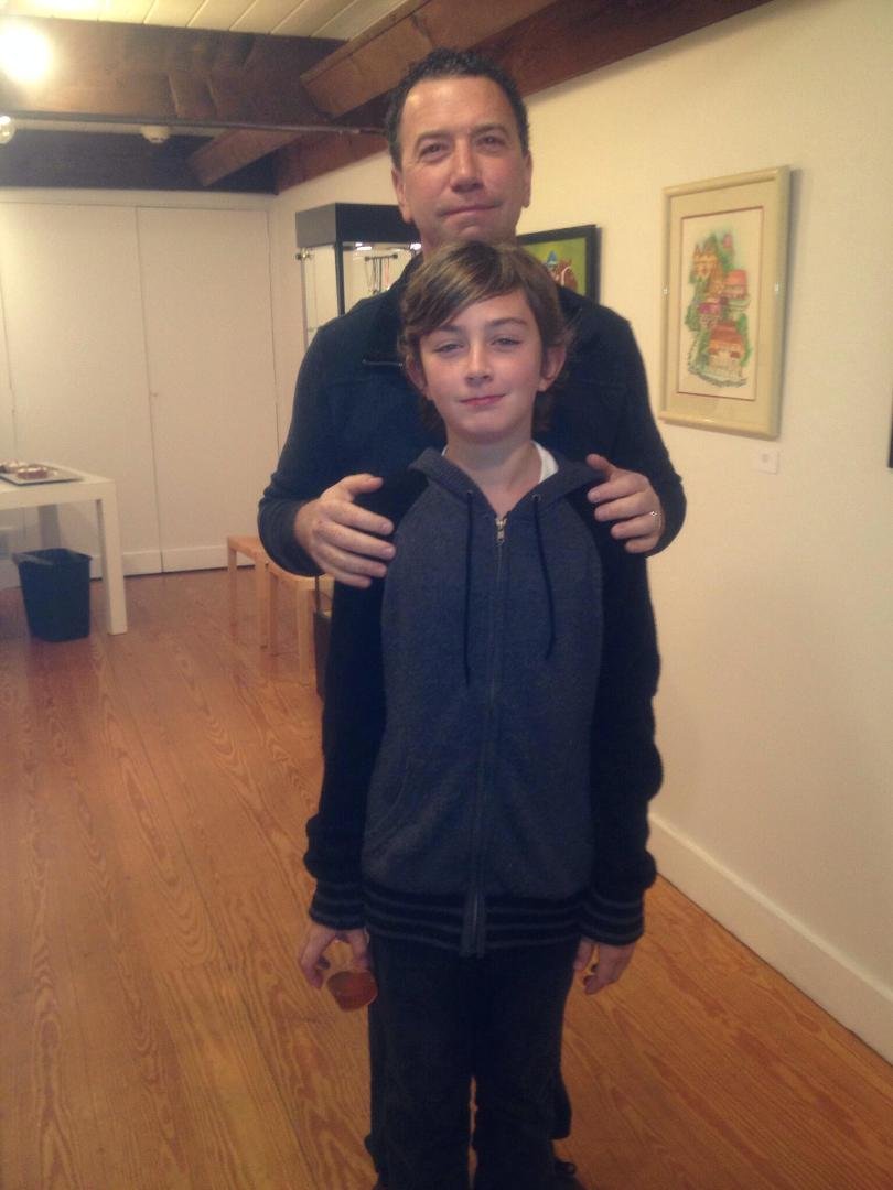 Maxwell is twelve and almost as tall as his dad!