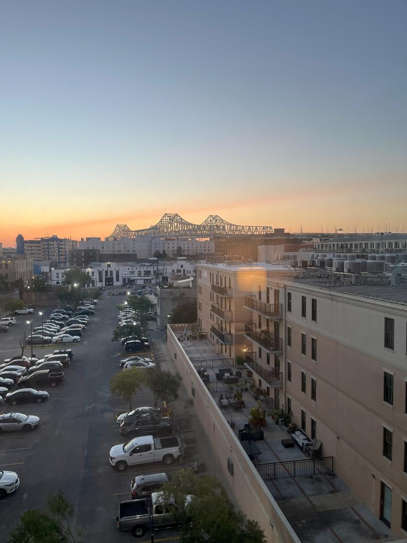 View from Hotel shows bridges crossing the Mississippi