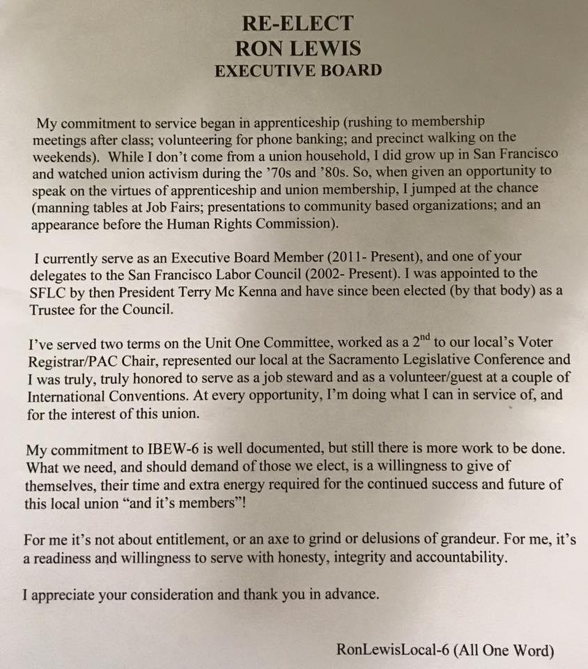Ronald Lewis
For
Executive Board