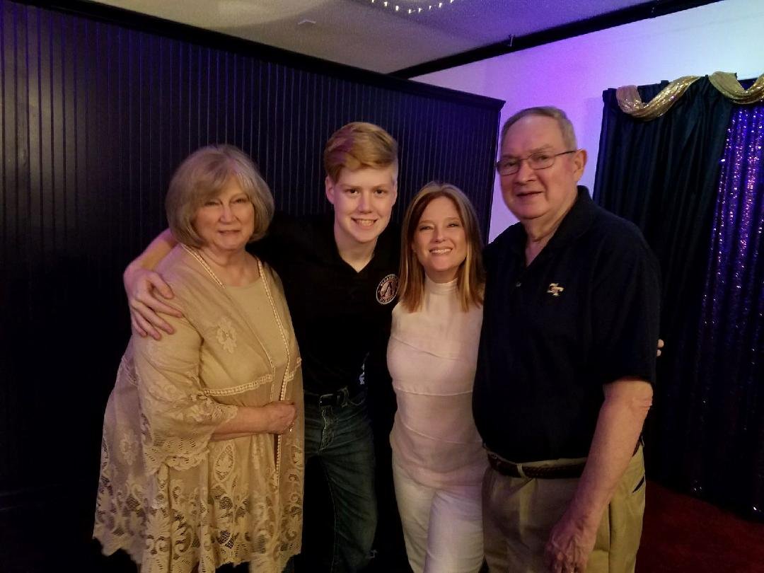 One more picture of this past week end...Zachary and Laurel were with Ed and me. So proud of my family!