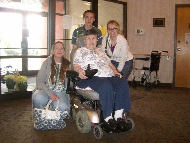 I was just talking about Mom today, this is the only picture I have of her in here that I cold find. This is a month before she passed away I think, with Tracey LaRue Gail Cahn and Cory LaRue