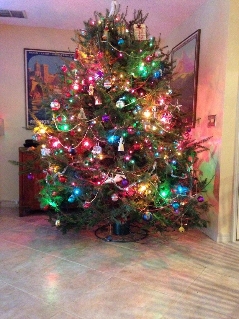 Tree up and decorated. Now I'll think about shopping!