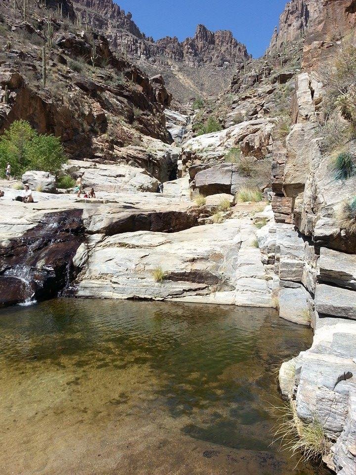 2 1/2 miles up. Great swimming hole.