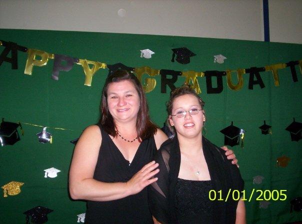 Kim and her teacher Mrs. Rouse.