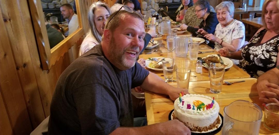 Heeeeere's Craig! Celebrating a Belated Birthday, and not even a sugar high...yet.