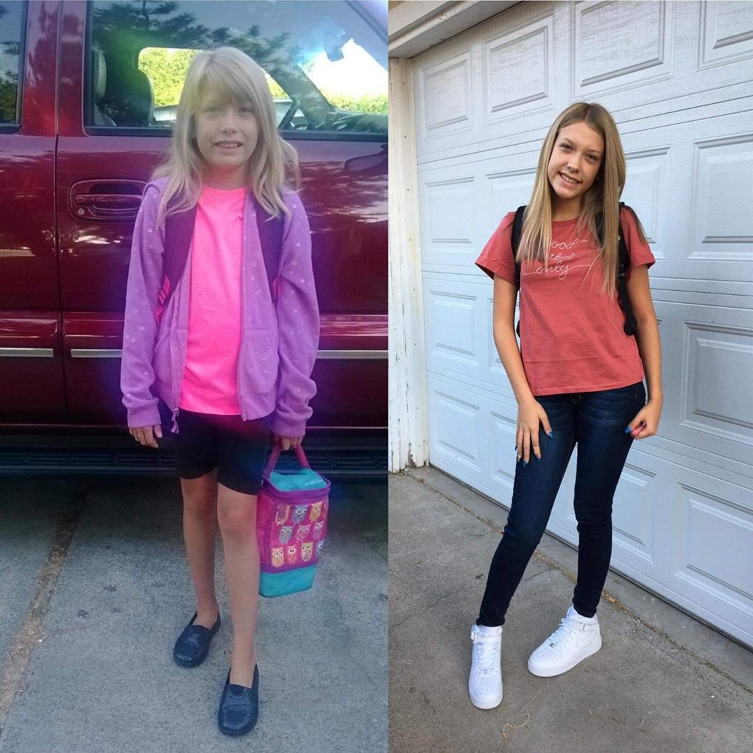 What a difference 5 years makes! That's our new Freshman. Can't believe it. A Freshman!!!