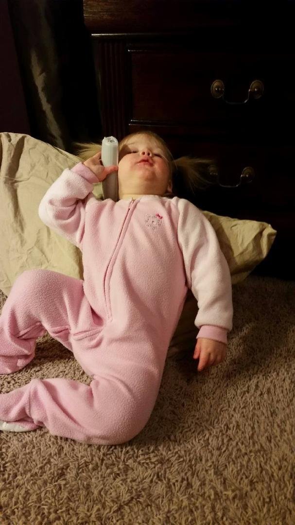 Talking to her BFF