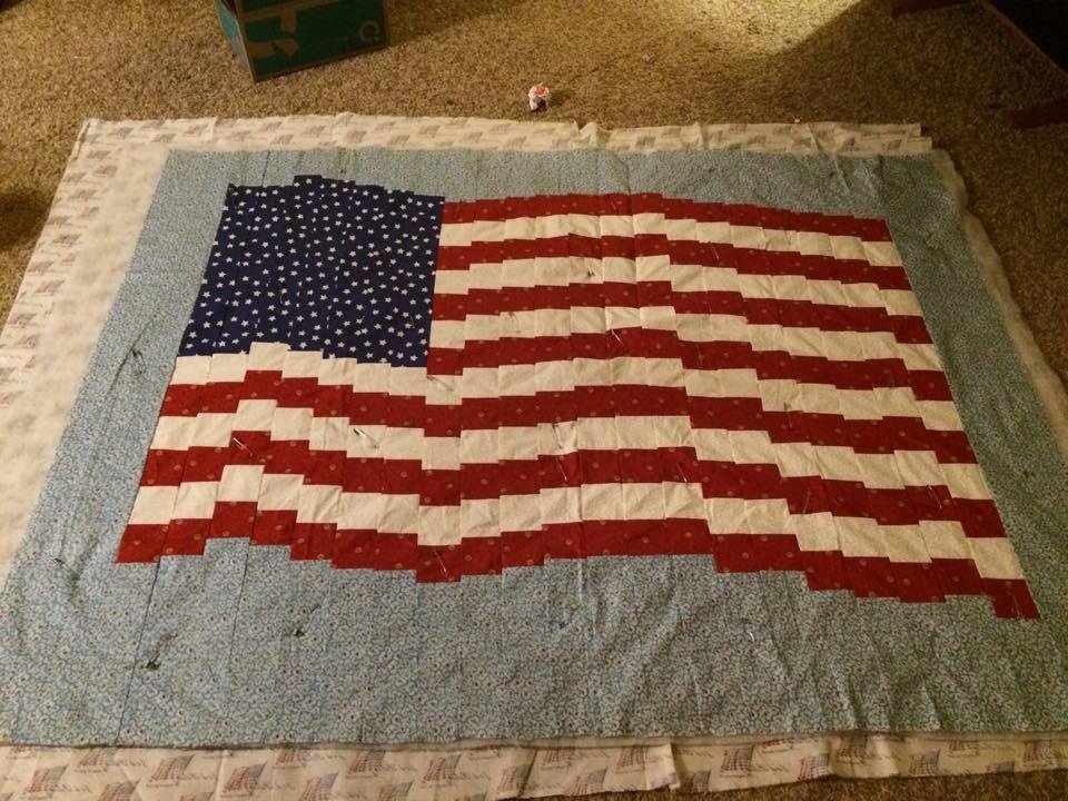 This is as far as I can do night as I could not remove the thumb screw on my Janome sewing machine so as I could quilt it today.
