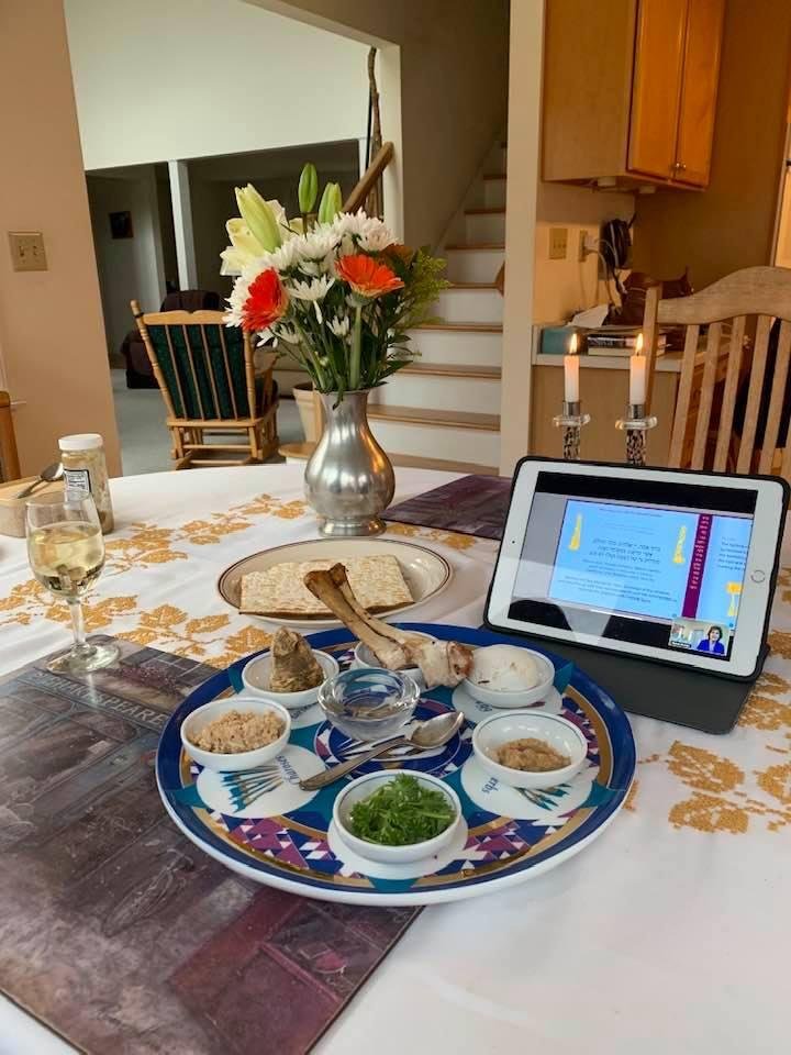 Zoom Seder with Congregation Beth Shalom Rodfe Zedek. Thanks Rabbi Bellows and Cantor Belinda Brennan for a beautiful and meaningful service!