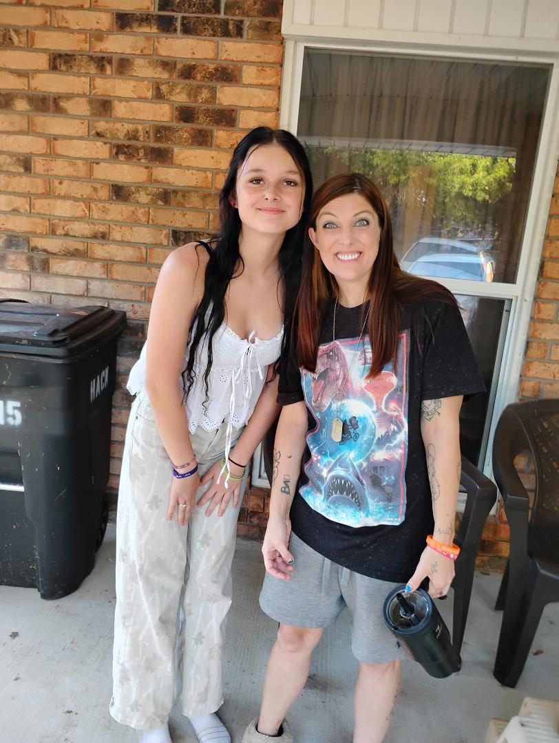 Kiylee and Brittney at their my mom's today. One of the greatest days of my life.