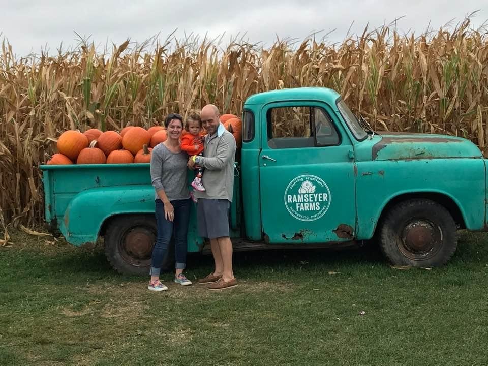 Jenny Patrick and Brynnley at the pumpkin patch