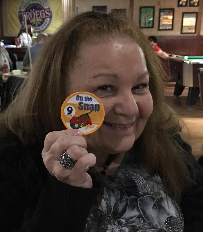 Last week at our 9 ball game I made the 9 ball on the break!  My first one!!!   Got my Patch!