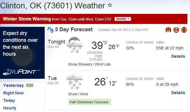 90% chance of a white Christmas here this year