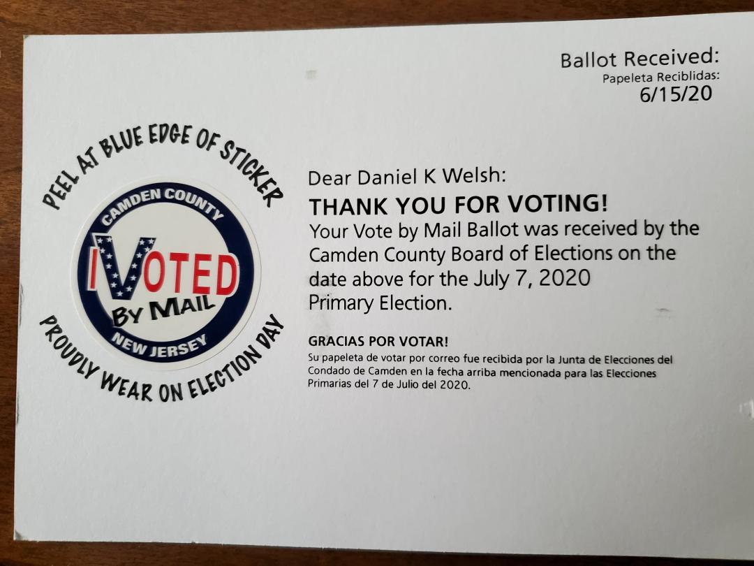 My Mail-In Ballot is in 😀