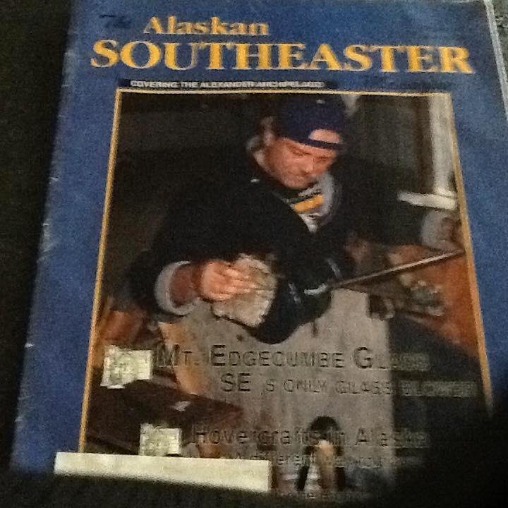 Wow this was a long time ago! Mt Edgecomb glass studio. Ron Mc Clain and I build a glass hotshop in the basement of my house! It was unique in southeast Alaska, there fore a magazine cover hehe! Newm'