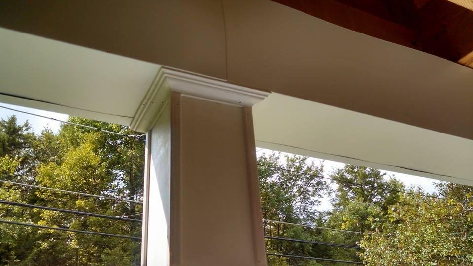 Up close view of crown molding.