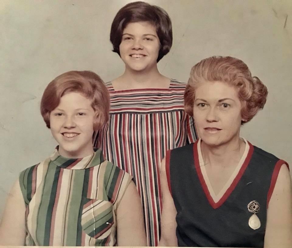 Unpacking a few boxes of pictures and found this. Think it was taken in the late 60’s when we attended Eastwood Baptist Church. Omg I guess I decided against blending colors with mom and Jo Ann. Lol. Rebel!