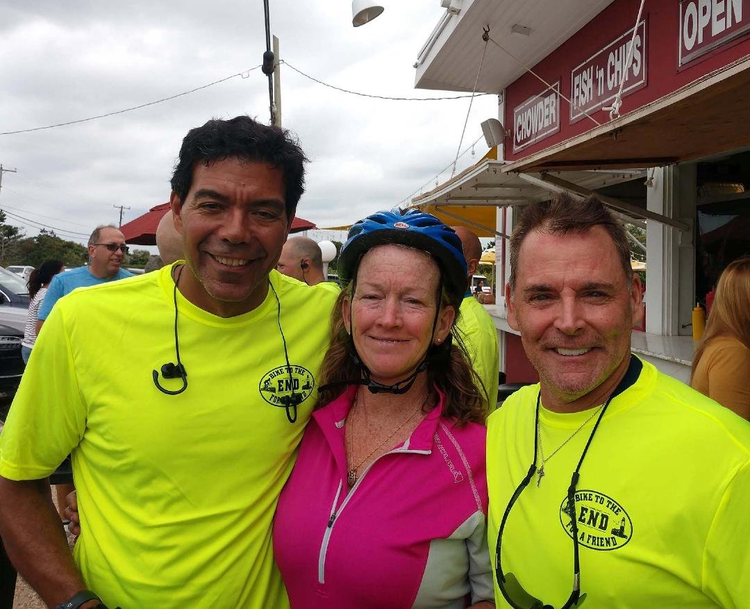 What the Ride is Really All About- Doug and I Getting to Spend Some Time with Rose Cummings, and Having a Toast to Remember Our Friend and Teammate, Jim Cummings.