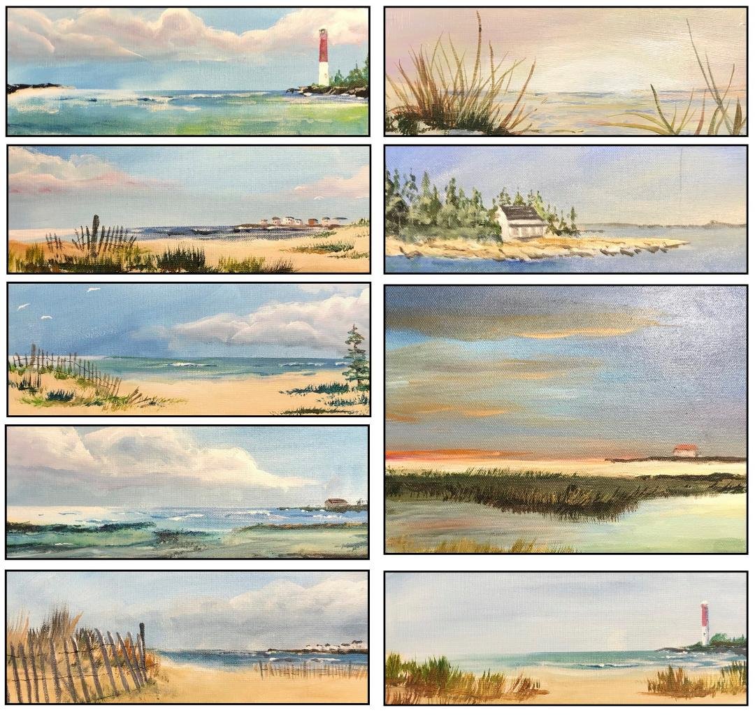 St Mary's of the Pines Art Sale is Saturday, August 24th from 10AM -4PM. McKinley Ave., Manahawkin, NJ

I'll be showing several of the small shelf art as well as shore scenes and florals.