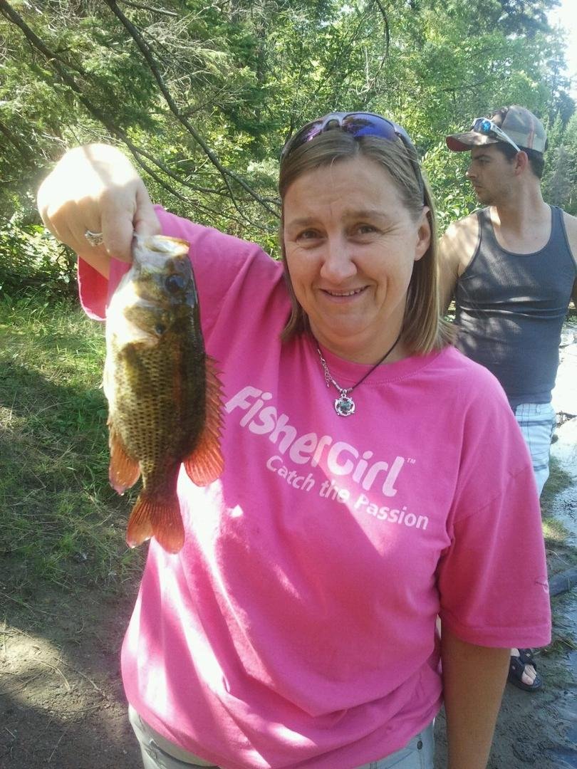 Camping labour day long weekend and Susie catches he first large mouth