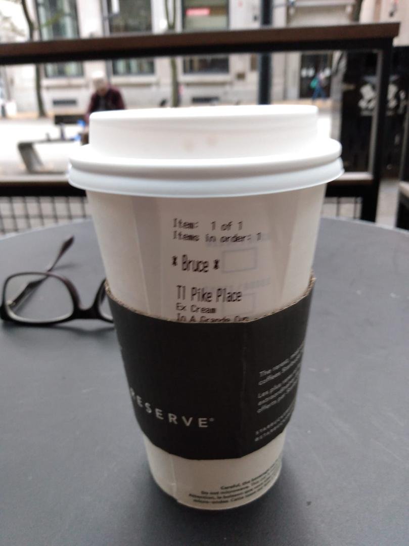 Late morning coffee. Starbucks.