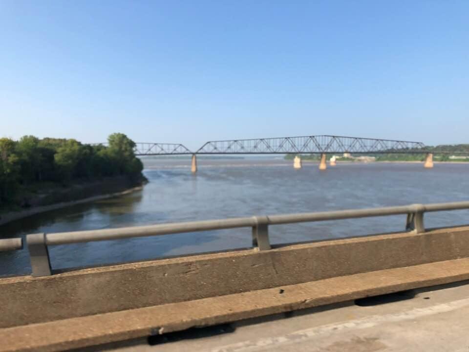 In Illinois as we cross the Mississippi River