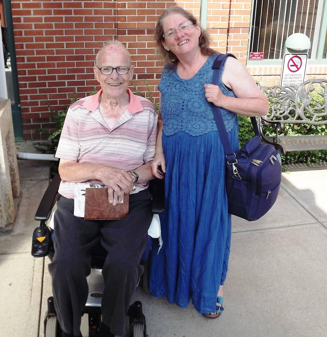 A day or two late, but here's a pic for Father's Day. My dad and my wife in front of Providence Place in Moose Jaw. Taken in August, not long after his 90th birthday. He departed in November of that year
