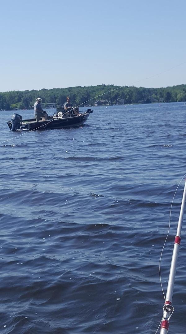 Got a whole lake and these Jack #!3&! Fish 100 feet from us