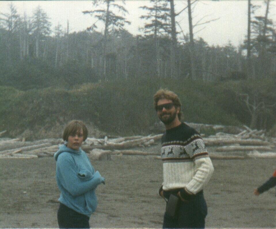 Me and my daughter Ronnie on Realto beach, Washington, in 1988.