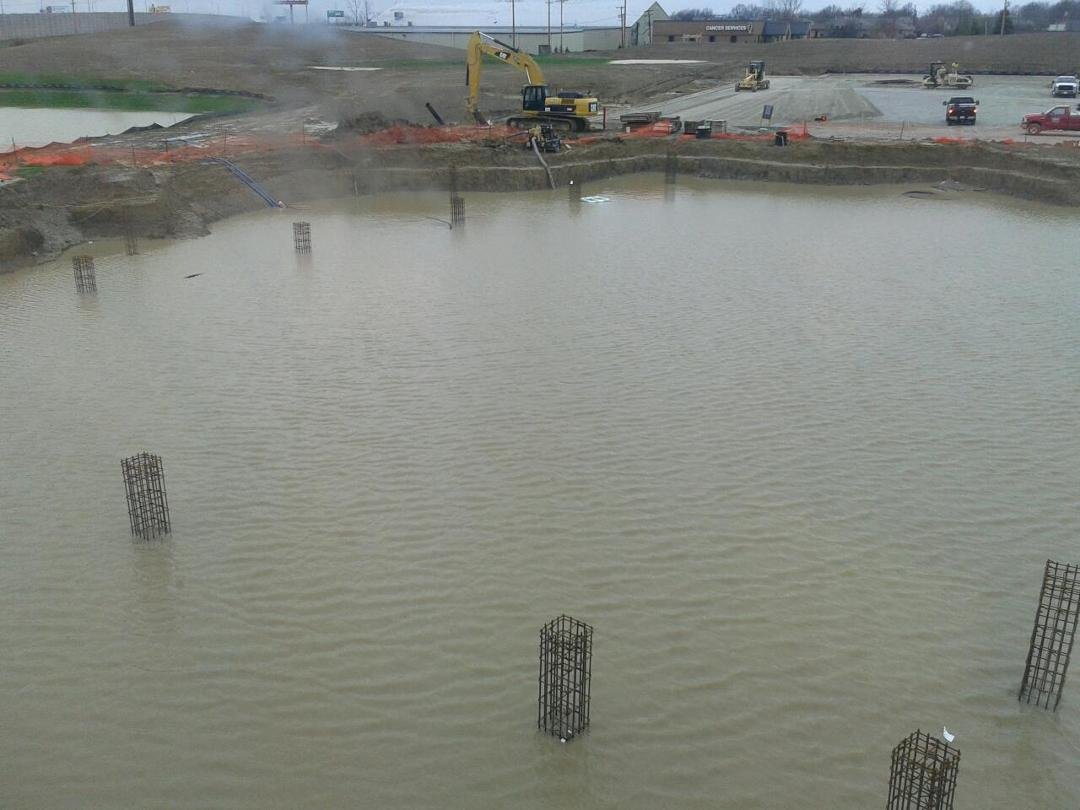 This is a picture of "Brotherhood Lake" taken this morning. This where the new build is supposed to be at Brotherhood Mutual in Fort Wayne. This is the result of several torrential downpours yesterday.