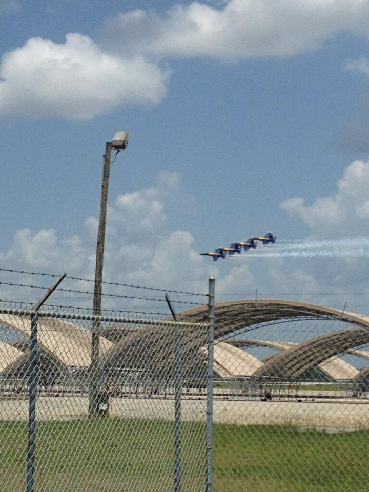 Today at Pensacola Naval Air Station watching the Blue Angels practice, what fun!