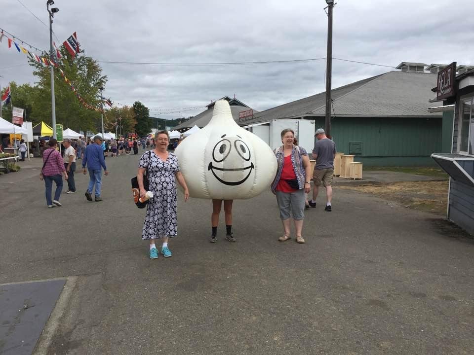 Janet and Norma at the Garlic festival.