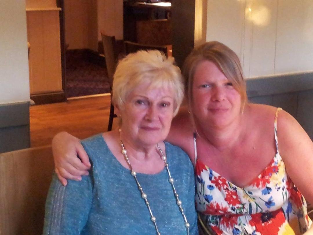My lovely wife claire and my lovely mother inlaw ingrid on chris,s 21 st birthday