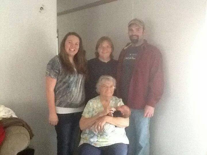 ♡5th Generation Photo♡
Lil Baby Nicolas Paul Thomas Spencer...
Alexandria (My daughter & Nicolas' Momma)...
Thomas (Alex's Dad & Nicolas' Grandpa)...
Ann (Alex's Grandma & Nicolas'Great Grandma)...Marjorie (Alex's Great Gra