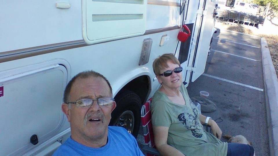 Just got to Las Vegas. Having some wine in front of Walmart .