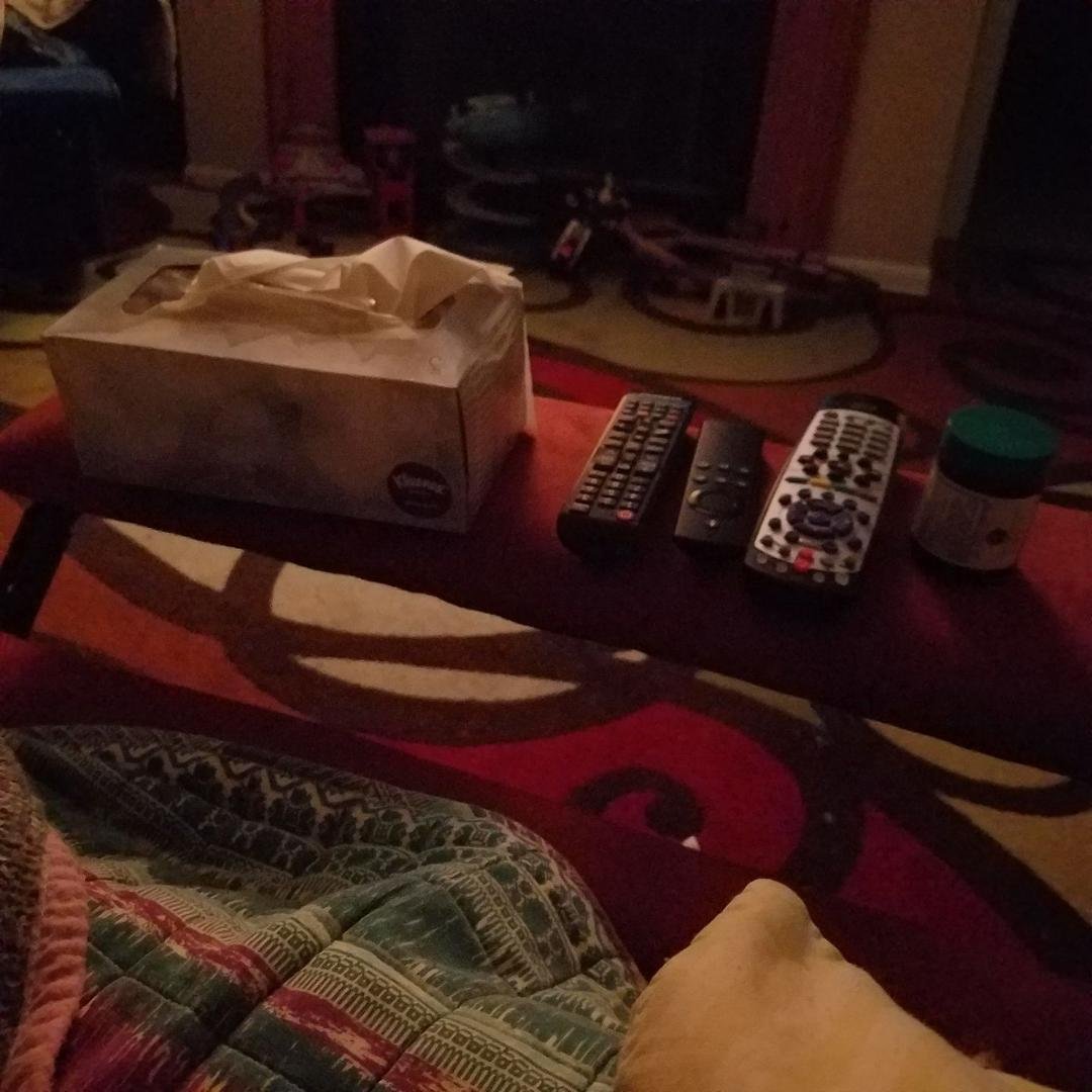 My sick bed...with attached table!